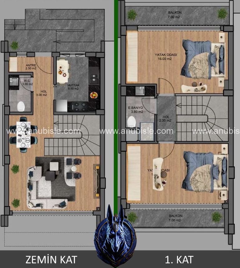 Antalya Kepez Odabaşı Lüks 2+1 Dubleks Villa